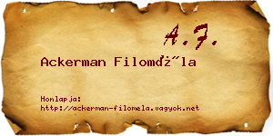 Ackerman Filoméla névjegykártya